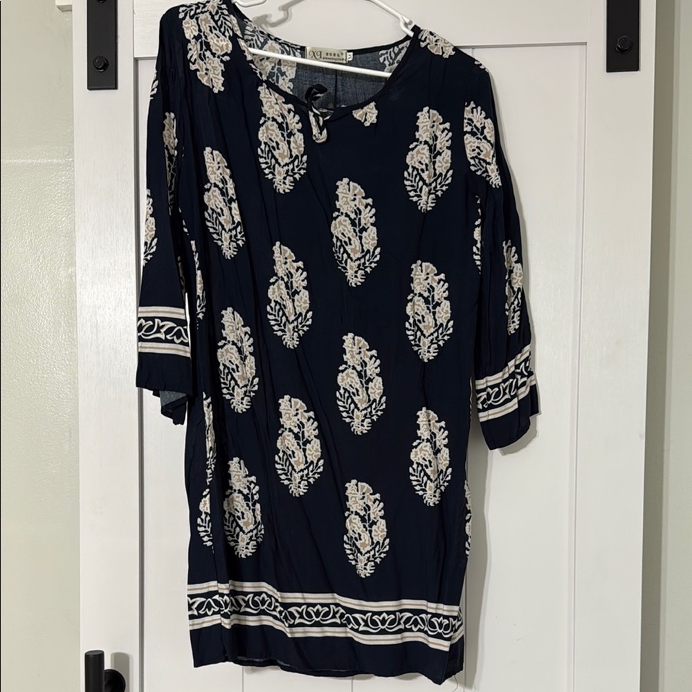 Navy and Cream Dress